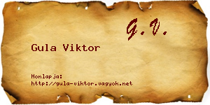 Gula Viktor névjegykártya